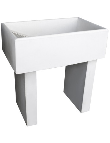 Pilozza Lavatoio Ostuni Bianco 84 x 50 x H.28 cm Con Piedi 10 x 40 x H 60 cm