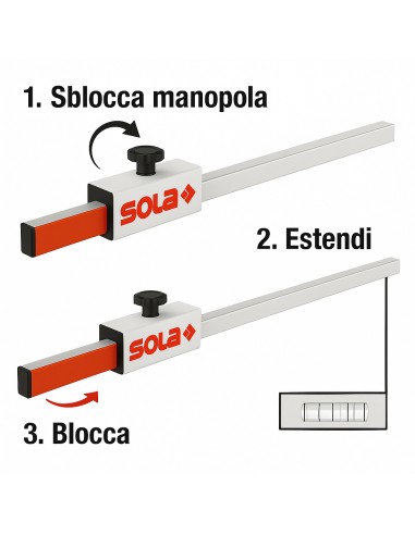 Asta Flessibile Alluminio Anodizzata Modello FL Livella Sferica Posizionamento