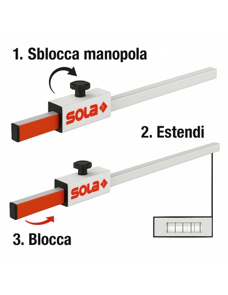 Asta Flessibile Alluminio Anodizzata Modello FL Livella Sferica Posizionamento