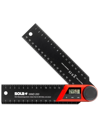 Goniometro Digitale WMD 200 Alta Precisione ±0.30° Display LCD Scala mm cm