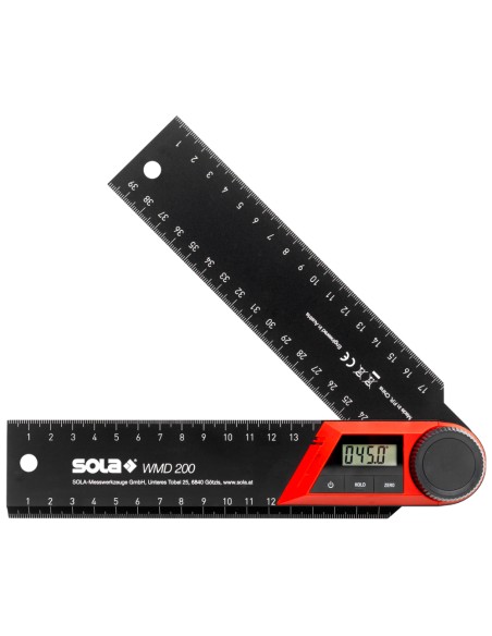 Goniometro Digitale WMD 200 Alta Precisione ±0.30° Display LCD Scala mm cm