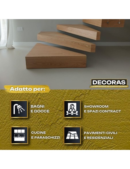 Adesivo Monocomponente Base Acqua Decoras Grip Pareti Pavimenti Secchio 5 Kg