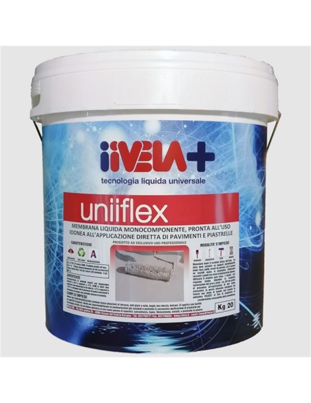 Guaina Liquida Uniiflex Piastrellabile Impermeabilizzante Pronta all'uso Grigia