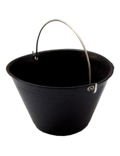 Calderina Secchio Muratore Plastica Nero 8 L Diametro 34 cm Manico Metallo