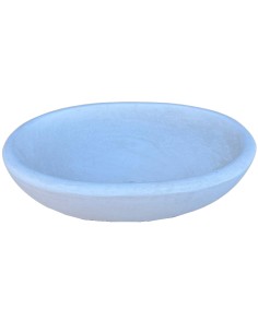 Pilozza Lavabo Ovale Cemento Calcestruzzo L.60xP.40xH.20 cm Bianca Serie Ostuni