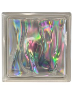 Vetromattone Ondulato Modello Agua Perlato 190 x 190 x 80 mm Confezione 6 Pezzi