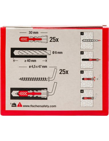  Tassello Universale Bi-Materiale Carichi Elevati DuoPower 6/8 Gancio Corto 25 Pz