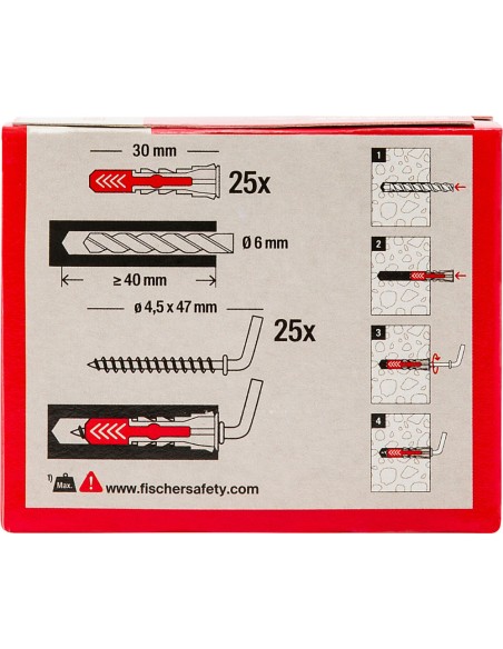  Tassello Universale Bi-Materiale Carichi Elevati DuoPower 6/8 Gancio Corto 25 Pz