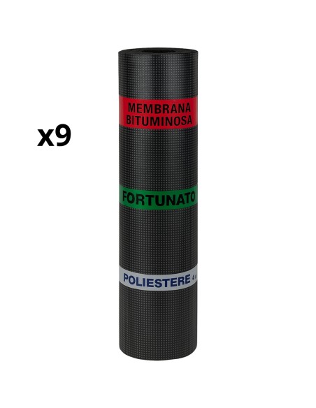 Guaina Bituminosa Poliestere 4 mm Impermeabilizzante CASASCIUTTA 9 Rotoli 1x10 m