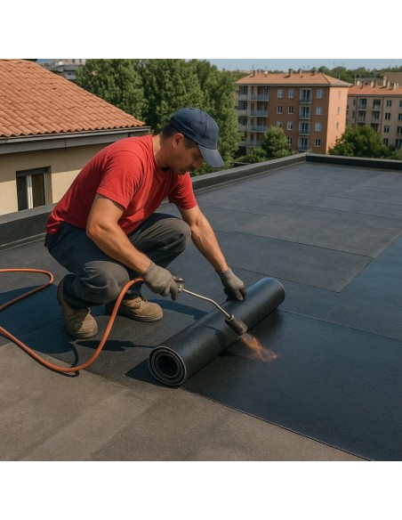 Guaina Bituminosa Poliestere 4 mm Impermeabilizzante CASASCIUTTA 9 Rotoli 1x10 m