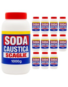 Detergente Soda Caustica A Scaglie 1 kg Idrossido Di Sodio 12 Pezzi