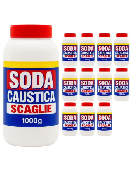 Detergente Soda Caustica A Scaglie 1 kg Idrossido Di Sodio 12 Pezzi
