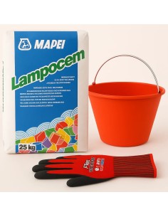 Kit Ancoraggi Rapidi Riparazioni Cemento Rapido 25 Kg Guanti XL Secchio D 36 cm