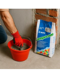 Kit Ancoraggi Rapidi Riparazioni Cemento Rapido 5 Kg Guanti XL Secchio D 36 cm 2