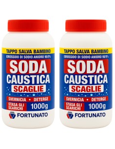 Disgorgante Potente per Scarichi e Forni Soda caustica da 1 Kg Pezzi 2