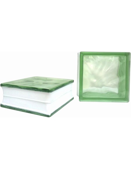 Vetromattone Ondulato Modello Pure Lime 190 x 190 x 80 mm Confezione 6 Pezzi