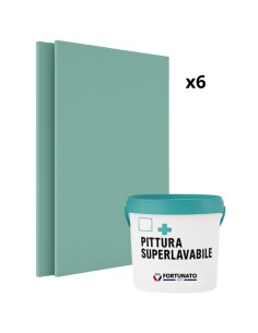 Set 6 Idrolastre Cartongesso H2 BA13 1200x2000 Pittura Superlavabile 2,5 L