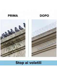 Dissuasore Volatili Punte Acciaio Inox Per Esterni 3 Pezzi da 33 cm 2