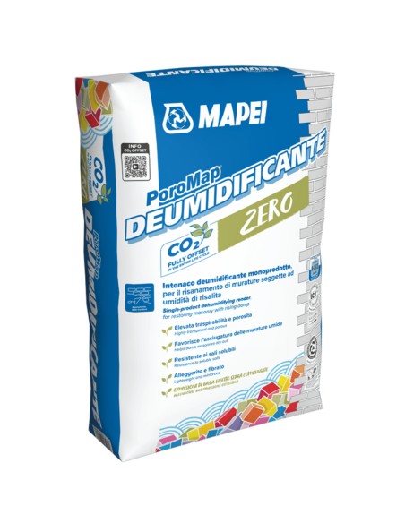 Poromap Intonaco Deumidificante 20 Kg Per Risanamento Murature 10 Sacchi