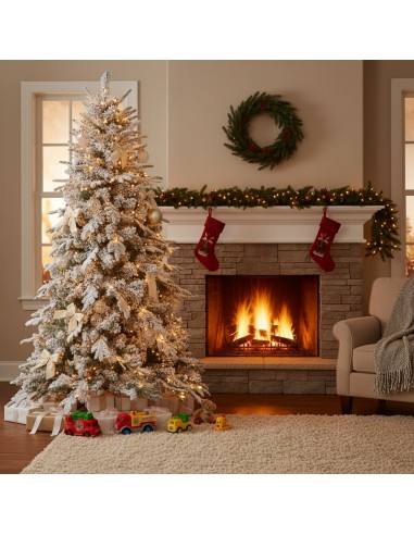 Albero Di Natale Artificiale Innevato Alaska Elegante E Resistente