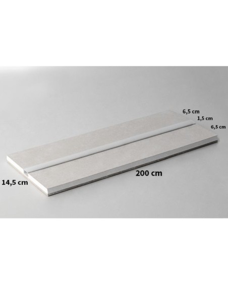 Semilavorato Pannello Cartongesso Alluminio Led 14,5x200 cm 5 Pezzi 10 m Lineari