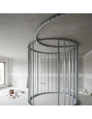 Set Guide Profilo In Lamiera Zincata Per Architettura Curva 2 Misure