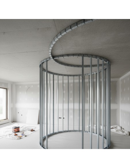 Set Guide Profilo In Lamiera Zincata Per Architettura Curva 2 Misure