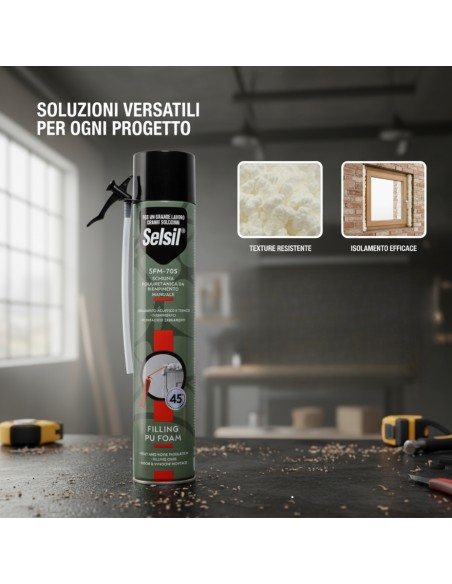 Schiuma Poliuretanica Da Riempimento Manuale Adattatore A Vite 750 ml  