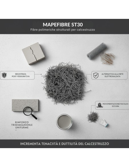 Mapefibre St30 Fibre Polimeriche Per Calcestruzzo 1 Kg
