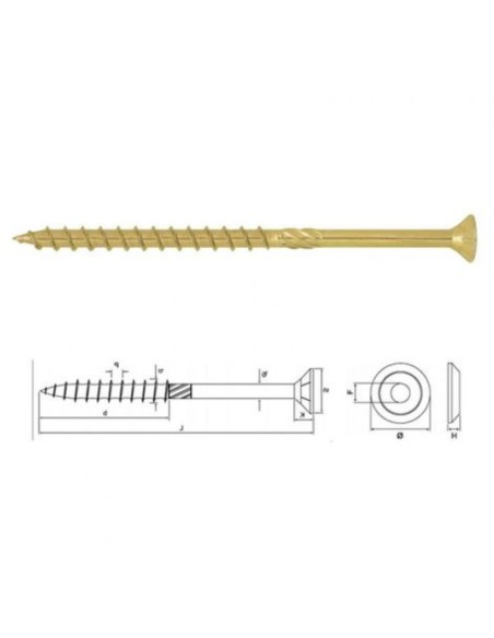 Viti Autoforanti Legno Performant Strong Diametro 4,0 mm Zincate Gialle 