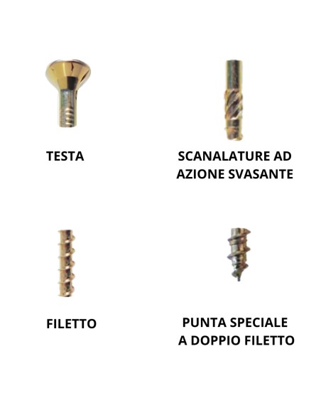 Viti Autoforanti Legno Performant Strong Diametro 4,5 mm Zincate Gialle 