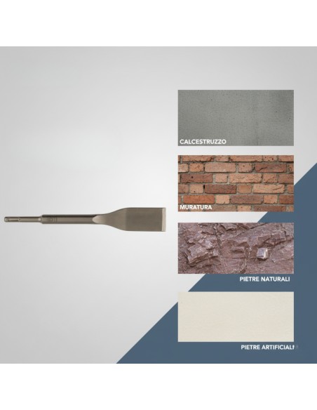 Scalpello a Vanga Curvo 40 x 260 mm Per Lavori Edili E Materiali Resistenti