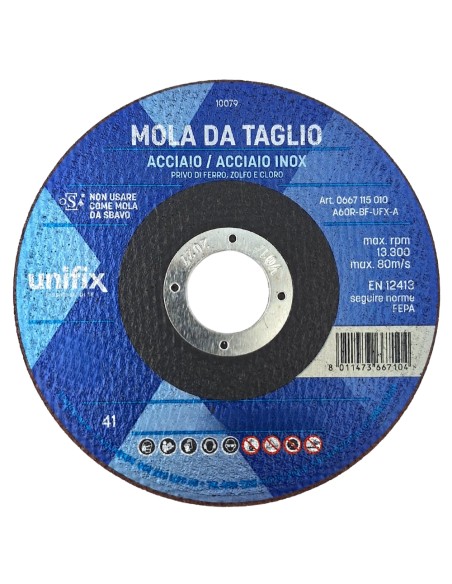 Disco Taglio Top Sottile per Acciaio Inox Lamiere Sottili e Materiale Plastici