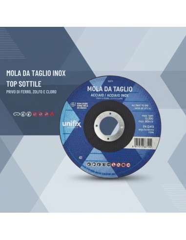 Disco Taglio Top Sottile per Acciaio Inox Lamiere Sottili e Materiale Plastici
