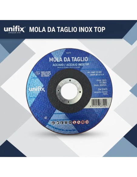 Disco Taglio Top Sottile per Acciaio Inox Lamiere Sottili e Materiale Plastici