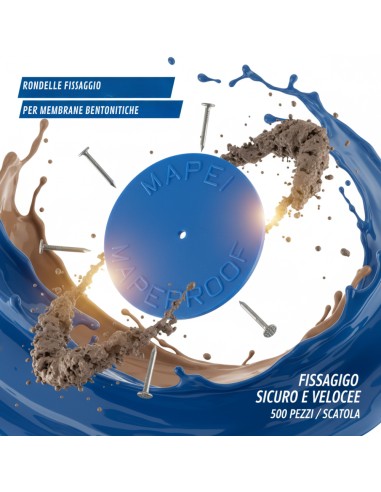 Rondelle Fissaggio per Membrane Bentonitiche Mapeproof CD 500 Pezzi