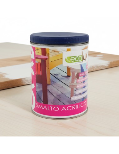 Ecolux Smalto Ecologico Vari Colori Acrilico Ad Acqua Satinato Legno E Metallo