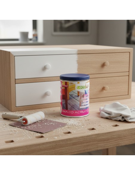 Ecolux Smalto Ecologico Vari Colori Acrilico Ad Acqua Satinato Legno E Metallo
