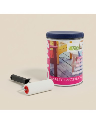 Ecolux Smalto Ecologico Vari Colori Acrilico Ad Acqua Satinato Legno E Metallo