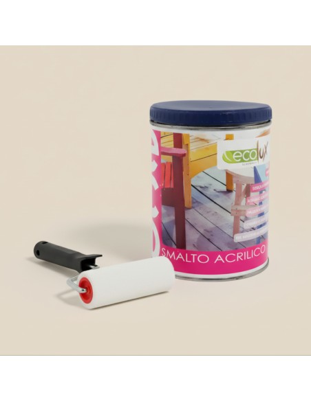 Ecolux Smalto Ecologico Vari Colori Acrilico Ad Acqua Satinato Legno E Metallo