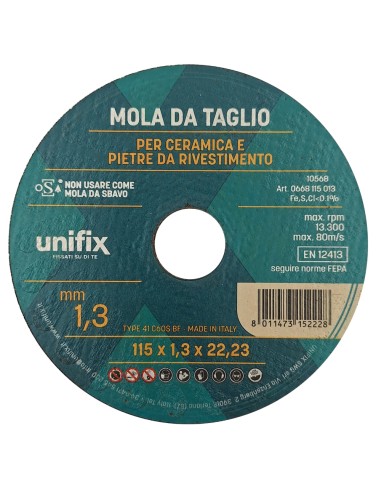 Mola Da Taglio Ceramica Top Per Pietre Da Rivestimento Ø 115 x 1,3 x 22 mm