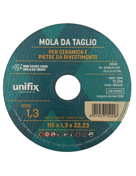 Mola Da Taglio Ceramica Top Per Pietre Da Rivestimento Ø 115 x 1,3 x 22 mm