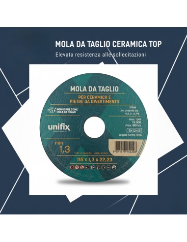 Mola Da Taglio Ceramica Top Per Pietre Da Rivestimento Ø 115 x 1,3 x 22 mm