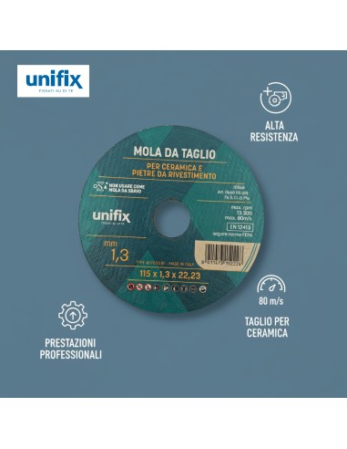 Mola Da Taglio Ceramica Top Per Pietre Da Rivestimento Ø 115 x 1,3 x 22 mm