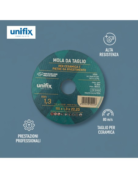 Mola Da Taglio Ceramica Top Per Pietre Da Rivestimento Ø 115 x 1,3 x 22 mm