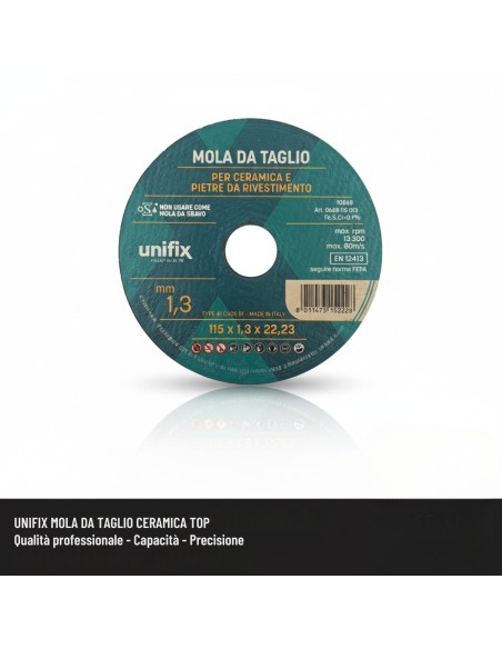 Mola Da Taglio Ceramica Top Per Pietre Da Rivestimento Ø 115 x 1,3 x 22 mm