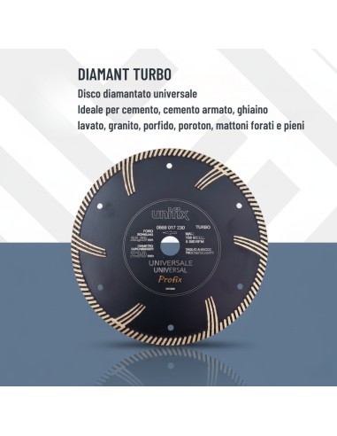 Disco Diamantato Turbo Universale Per Tagli Su Cemento E Granito