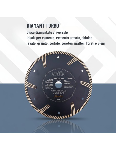 Disco Diamantato Turbo Universale Per Tagli Su Cemento E Granito
