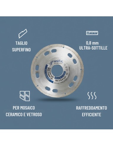 Diamant Superfino Per Fughe E Mosaico Ceramico Di Alta Precisione Ø 102 x 22,2 x 0,8  mm