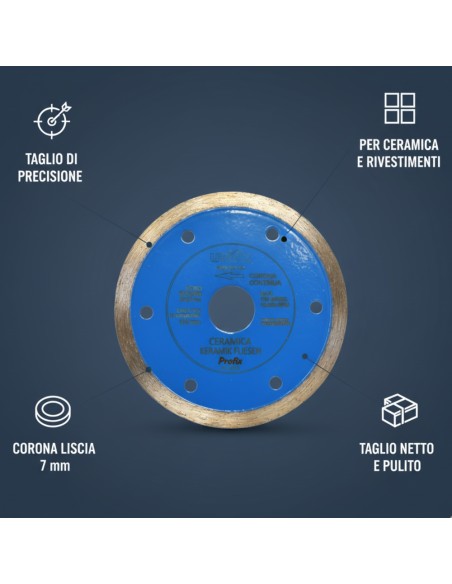 Disco Diamantato Ceramica Per Taglio Preciso Di Piastrelle Ø 115 x 1.6 mm